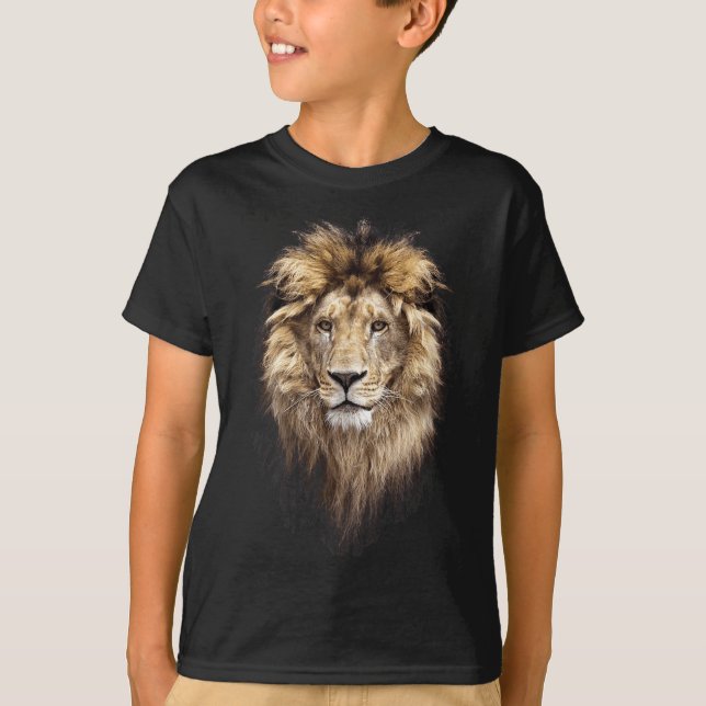 Lejona djurdjurets Ansikte-stam T Shirt (Framsida)