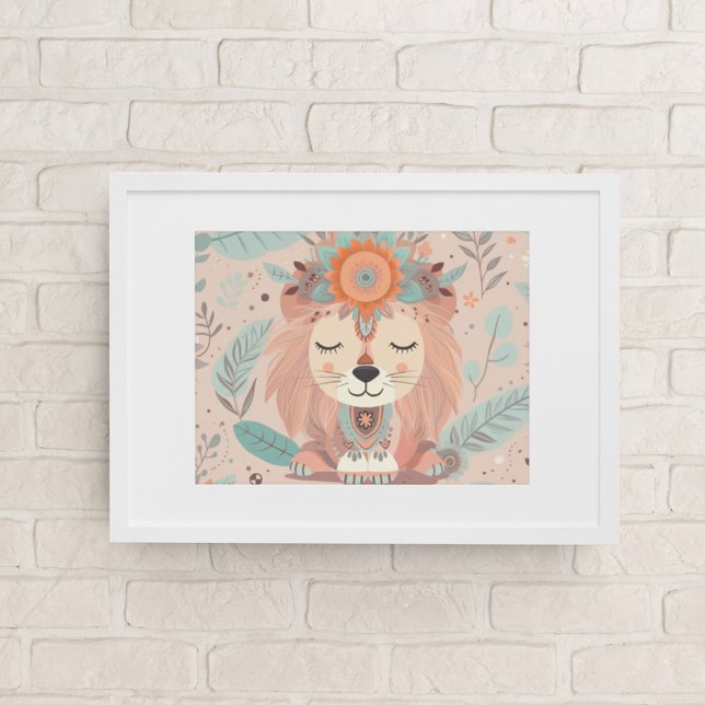 Lejona djurhållaren Safari Baby Rumsmur Poster (Skapare uppladdad)
