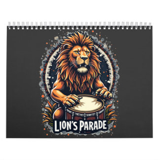 Lejona Drum Parad lustiga konst: Majestisk Lejon u Kalender