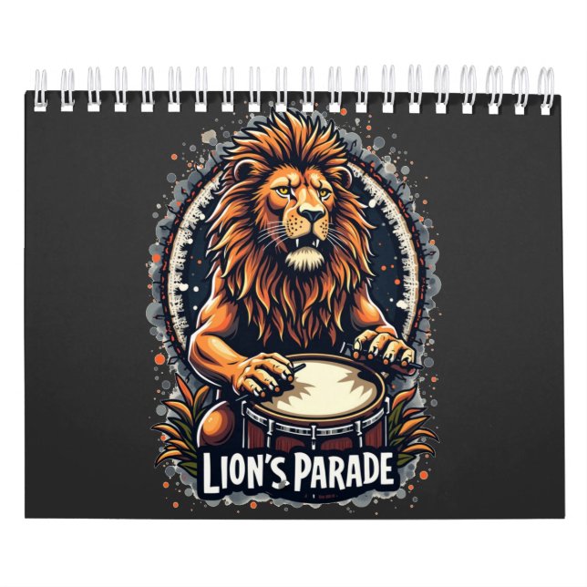 Lejona Drum Parad lustiga konst: Majestisk Lejon u Kalender (Omslag)