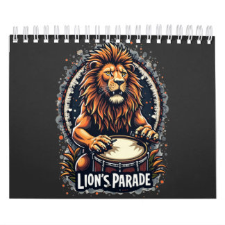 Lejona Drum Parad lustiga konst: Majestisk Lejon u Kalender