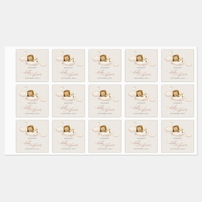 Lejona etiketter för babyvisningsprogram (Ark)