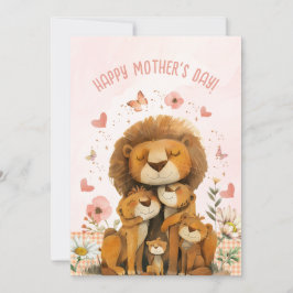 Lejona familje-Kärlek-ditt Mamma Mors dag-kort Inbjudningar