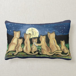 Lejona familjen Puma och Måne Designer Pillow Lumbarkudde