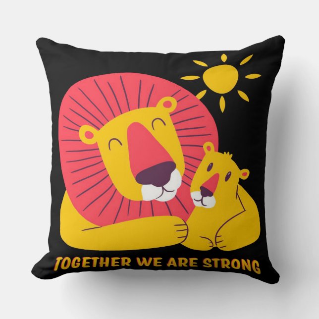 Lejona far och barn | Bästa Pappa-gåva Kudde (Framsida)