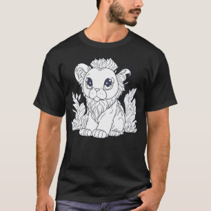Lejona färgning av bok-ungar i Cute baby rena kons T Shirt