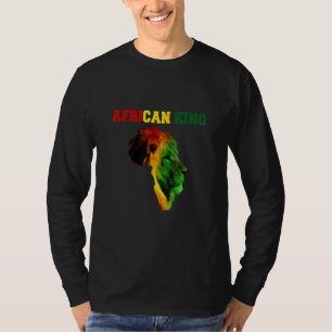 Lejona Flagga för Afrikas svarta historia i Kung i T Shirt