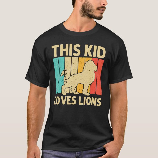 Lejona För barn Boys African Safari Zoo Animal Ret T Shirt (Framsida)