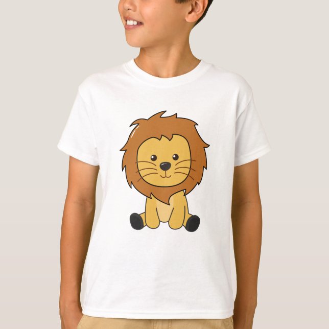 Lejona friska djur För barn Lejona Kung T Shirt (Framsida)