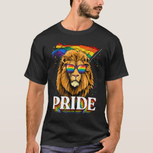 Lejona Gay pride Lgbt Rainbow Flagga Sunglass Lgbt T Shirt