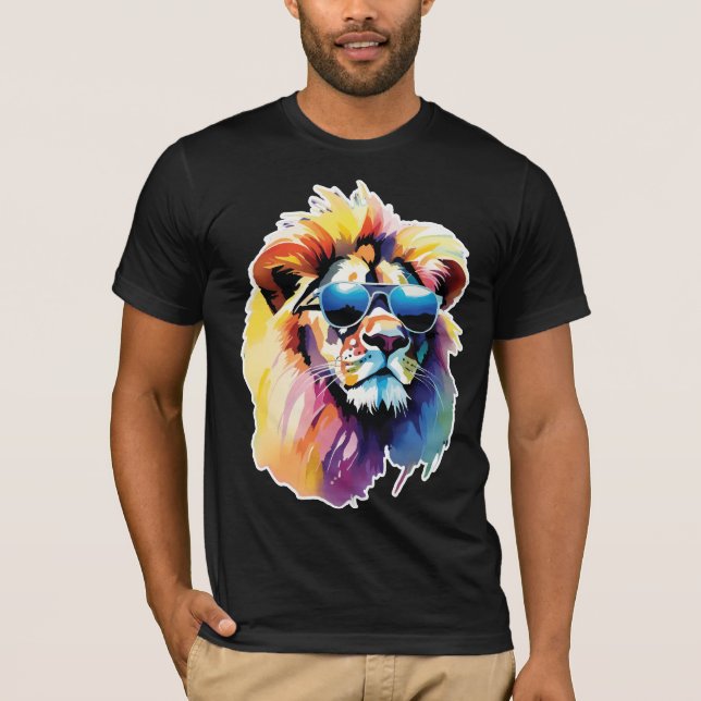 lejona glasögon, vattenfärg t shirt (Framsida)