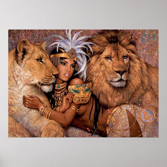 Lejona gudinna egyptiska prinsessa Poster (Framsidan)