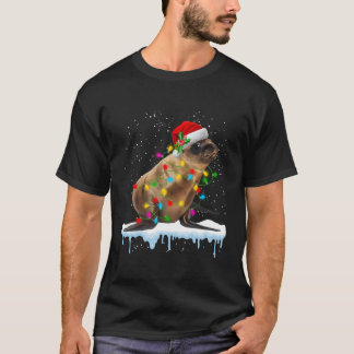 Lejona havet Await Santa med jul Ljus Matchin T Shirt