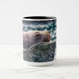 Lejona havet i rekreationsbukten, Alaska Mugg