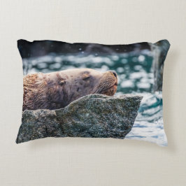Lejona havet i rekreationsbukten, Alaska Prydnadskudde