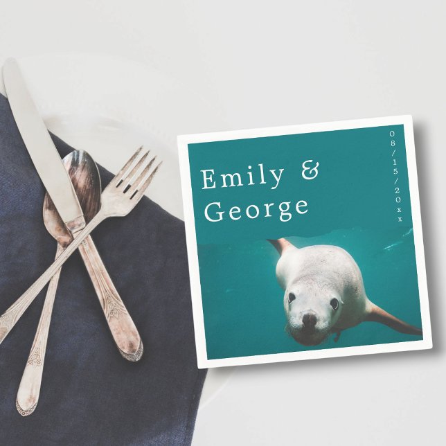 Lejona havskusten Bröllop Pappersservett (Skapare uppladdad)