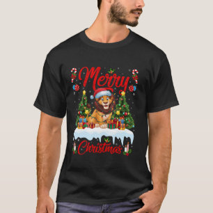 Lejona Julafton Träd Lighting Santa Hat Lejon jul  T Shirt