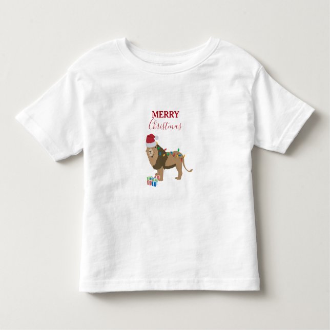 Lejona juldjur med Santa Hat T Shirt (Framsida)