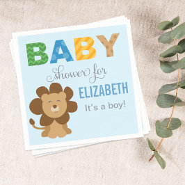 Lejona jungle Animal Pojke Shower Blue Pappersservett