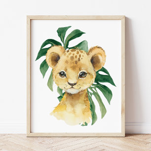 Lejona, jungle Animals, Safari Animals, Handflatan Poster