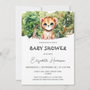 Lejona jungle Kung Boy Baby Shower Inbjudningar