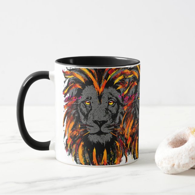 Lejona kaffe Mugg | LEJONA ORANGAR (Med munk)