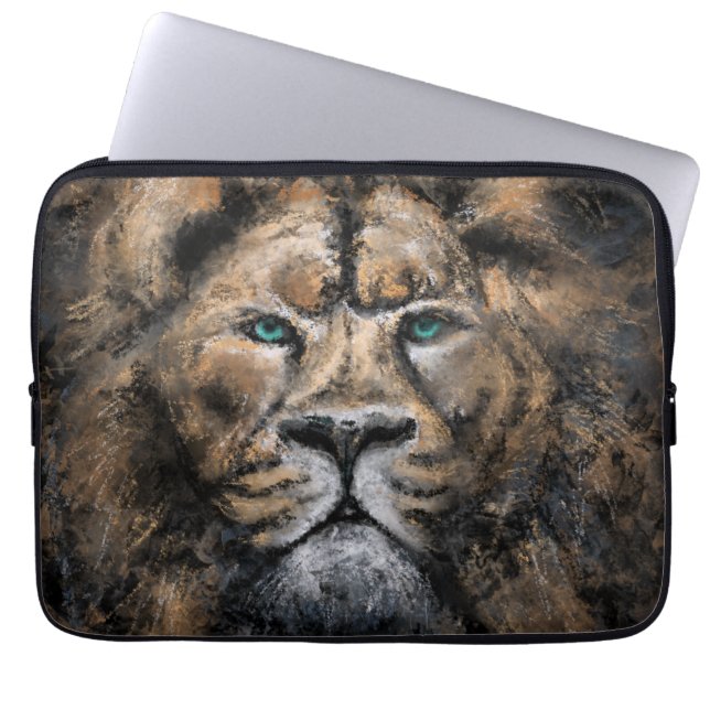 Lejona Kung - Abstrakt Art Modern Stil-målning Laptop Fodral (Framsidan)