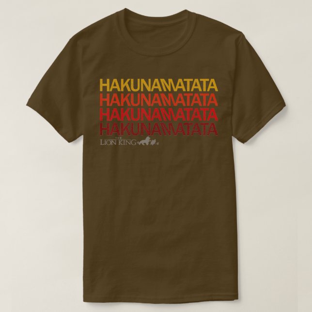 Lejona Kung Hakuna Matata Sunset Färg T Shirt (Design framsida)
