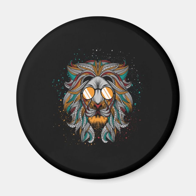Lejona Kung i djungelns djurparksgåva Magnet (Framsidan)