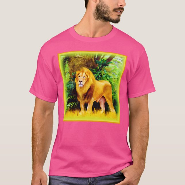 Lejona Kung i jungeln. Köp nu T Shirt (Framsida)