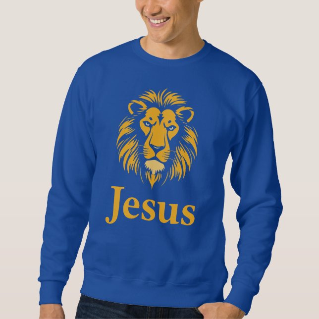 Lejona Kung Jesus - Lång Ärmad Tröja (Framsida)