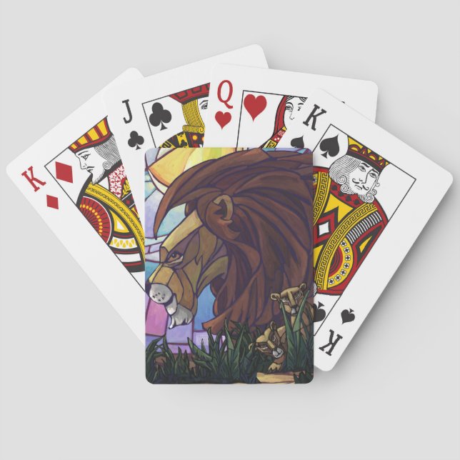 Lejona kung och Unge Spel Kort (Baksidan)
