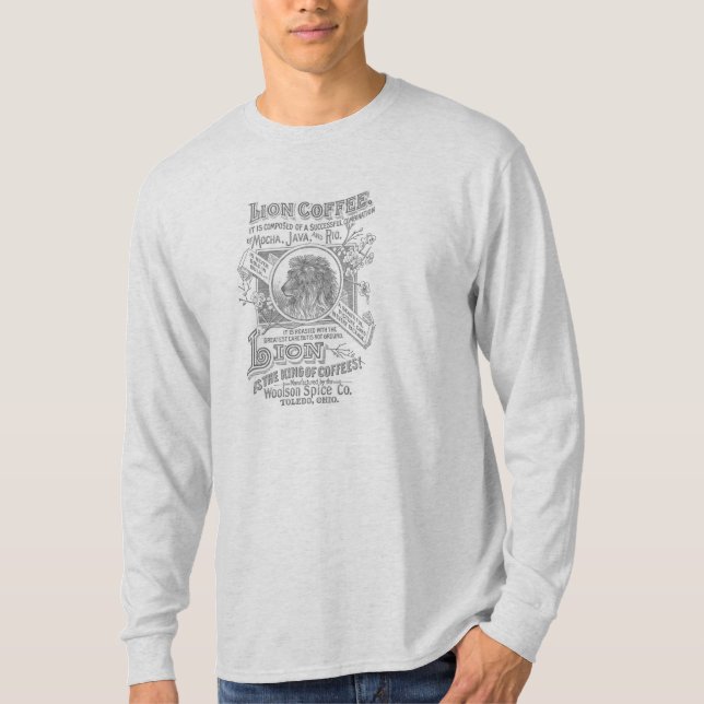 Lejona Kung om kaffe Tee Shirt (Framsida)
