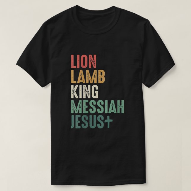 Lejona Lamb Kung Messiah Jesus Christian Quot T Shirt (Design framsida)