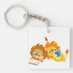 Lejona  läsare för Cute Tecknad Acrylic Keychain