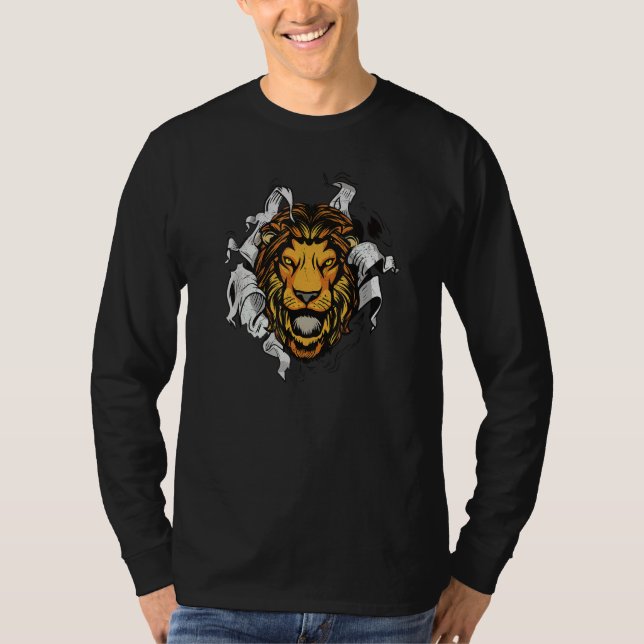 Lejona Lejon-huvud - Kungen på djuret T Shirt (Framsida)
