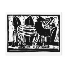 Lejona Lino-klipp för svartvitt