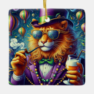 Lejona/Louisiana Mardi Gras Julgransprydnad Keramik