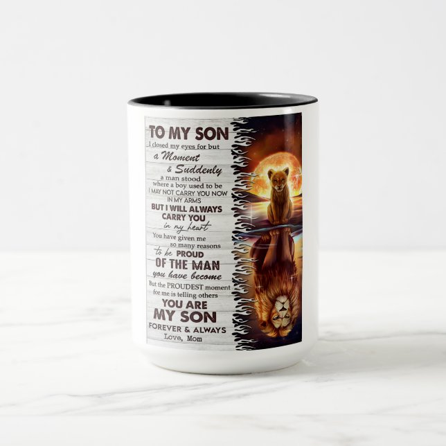 Lejona Mamma till min son jag stängde mitt Öga Mugg (Center)