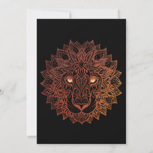 Lejona Mandala Ornamental, Hand plockade Lejona Ma Julkort