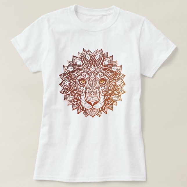 Lejona Mandala Ornamental, Hand plockade Lejona Ma T Shirt (Design framsida)