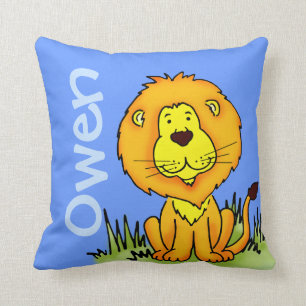 Lejona nyfödda blått för namn och för födelse kudde