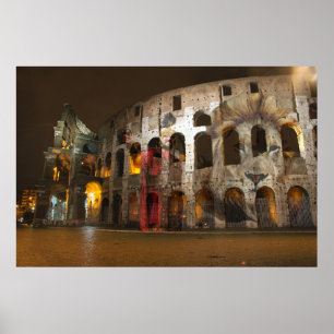 Lejona och gladiator i Rom Poster