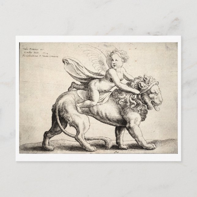 lejona och körsbärsmedel vykort (Framsida)