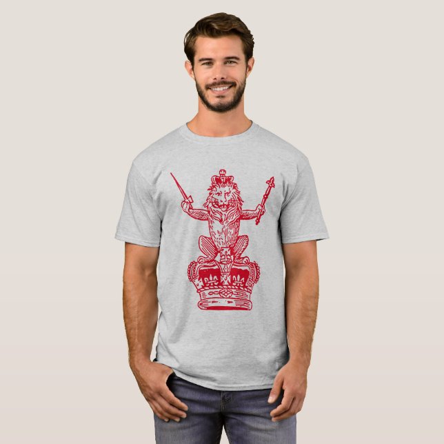 Lejona och Krona - Röd T Shirt (Hel framsida)