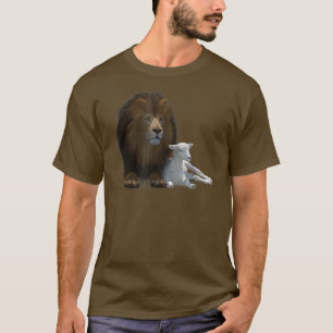 Lejona och Lamb Kor Jesus Kristus Jahshua Lion Ju T Shirt