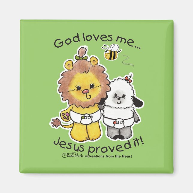 Lejona och Lamb Spädbarn Magnet (Framsidan)
