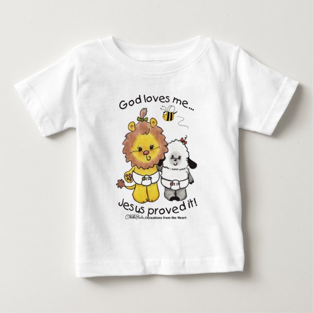Lejona och Lamb Spädbarn T-shirt (Framsida)