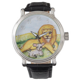Lejona och lambvakta (med siffror) armbandsur