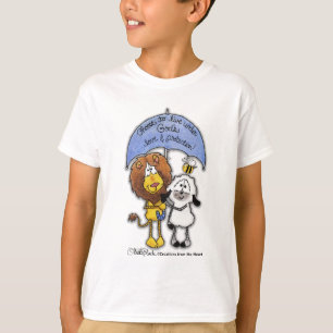 Lejona och lamm under paraplyer t-shirt